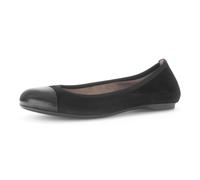 Ballerina GABOR, Damen, Gr. 38, schwarz, Glattleder, Veloursleder, Schuhe Ballerina, Flats, Komfortschuh, Businessschuh in klassischer Optik (25179657-38) schwarz