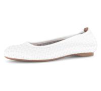 Ballerina GABOR, Damen, Gr. 38, weiß, Glattleder, geflochten, unifarben, Schuhe Ballerina, Schlupfschuh, Frühlingsschuh, Businessschuh mit tollem Flechtmuster (83374204-38) weiß