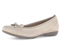Ballerina GABOR, Damen, Gr. 39, beige (creme), Ziegenveloursleder, Schuhe Ballerina, Flache Schuhe, Business Schuhe mit Hovercraft Luftkammern-Laufsohle (24294804-39) creme