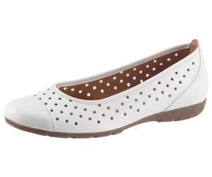 Ballerina GABOR, Damen, Gr. 39, weiß, Kalbsleder, Schuhe Ballerina, Slipper, Freizeitschuh, Halbschuh mit luftigem Lochmuster (79065167-39) weiß