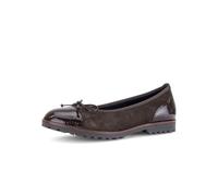 Ballerina GABOR, Damen, Gr. 40,5, mocca, Lackleder, Veloursleder, Schuhe Ballerina, Blockabsatz, Businessmode, Schlüpfschuh mit Zierschleife (77812806-40,5) mocca