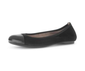 Ballerina GABOR, Damen, Gr. 40, schwarz, Glattleder, Veloursleder, Schuhe Ballerina, Flats, Komfortschuh, Businessschuh in klassischer Optik (25179657-40) schwarz