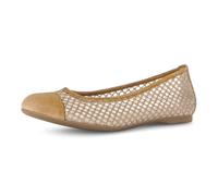 Ballerina GABOR, Damen, Gr. 41, beige (braun), Textil, Ziegenveloursleder, Schuhe Ballerina, Frühlingsschuh, Schlupfschuh in sommerlicher Häkeloptik (43579002-41) braun
