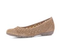 Ballerina GABOR, Damen, Gr. 42, beige, Ziegenveloursleder, Schuhe Ballerina, Komfortschuh, Schlupfschuh mit sommlicher Lochung (50432063-42) beige