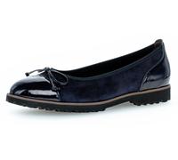 Ballerina GABOR, Damen, Gr. 42, blau (nachtblau), Lacklederimitat, Ziegenveloursleder, unifarben, Schuhe Ballerina, Flats, Chunky Slipper mit komfortablem Gummieinfass, Topseller (810493-42)