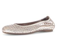 Ballerina GABOR, Damen, Gr. 42, gold (goldfarben), Glattleder, geflochten, metallic, Schuhe Ballerina, Schlupfschuh, Frühlingsschuh, Businessschuh mit tollem Flechtmuster (62651217-42)