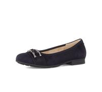 Ballerina GABOR "Eleganter Ballerina Rauleder", Damen, Gr. 38, blau, Schuhe Ballerina (73057610-38) blau