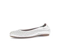 Ballerina GABOR "Eleganter Ballerina Effektleder", Damen, Gr. 39, silber, Schuhe Ballerina (31099204-39) silber