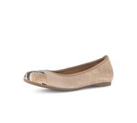 Ballerina GABOR "Eleganter Ballerina Rauleder", Damen, Gr. 37,5, beige, Schuhe Ballerina (68949739-37,5) beige