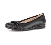 Ballerina GABOR "FLORENZ", Damen, Gr. 39, schwarz, Nappaleder, Schuhe Ballerina, Businessschuh, Slipper, Schlupfschuh mit Zierriegel, Weite G (=weit) (70181632-39) schwarz