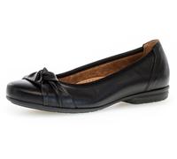 Ballerina GABOR "FLORENZ", Damen, Gr. 42, schwarz, Kalbsleder, Schuhe Ballerina, Businessschuh, Slipper, Halbschuh, Schlupfschuh in Weite G = weit, Topseller (38901127-42)