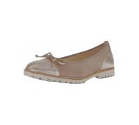 Ballerina GABOR "Gabor Ballerinas Leder", Damen, Gr. 37,5, braun (braun, beige), Leder, Schuhe (49115644-37,5) braun, beige