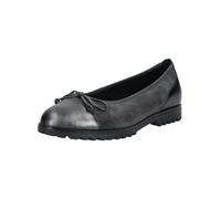 Ballerina GABOR "Gabor Ballerinas Leder", Damen, Gr. 38,5, grau (dunkelgrau), Leder, Schuhe Ballerina (98152309-38,5) dunkelgrau