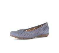 Ballerina GABOR, Damen, Gr. 37, blau (jeansblau), Nubukleder, Schuhe Ballerina, Slipper, Businessschuh, Halbschuh mit Hovercraft Luftkammerlaufsohle (68009405-37) jeansblau