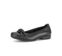 Ballerina GABOR, Damen, Gr. 38,5, schwarz, Glattleder, Schuhe Ballerina, Blockabsatz, Basicschuh, Businesschuh mit Knoten-Detail, Weite G (18412856-38,5) schwarz