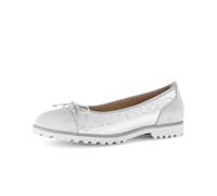 Ballerina GABOR "Sportliche Ballerina Materialmix Leder", Damen, Gr. 39, silber, Schuhe Ballerina (62637451-39) silber