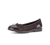 Ballerina GABOR, Damen, Gr. 40,5, mocca, Lackleder, Veloursleder, Schuhe Ballerina, Blockabsatz, Businessmode, Schlüpfschuh mit Zierschleife (77812806-40,5) mocca