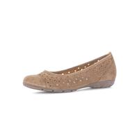 Ballerina GABOR, Damen, Gr. 41, beige, Ziegenveloursleder, Schuhe Ballerina, Komfortschuh, Schlupfschuh mit sommlicher Lochung (50432063-41) beige