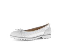 Gabor Ballerina Sportliche Ballerina Materialmix Leder Damen Silber Größe 43