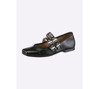 Ballerina HEINE, Damen, Gr. 35, schwarz, Glattleder, Lackleder, Leder, Rindsleder, Schuhe Ballerina (19704218-35) schwarz