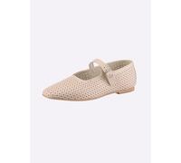 Ballerina HEINE, Damen, Gr. 40, beige (taupe), Glattleder, Leder, Rindsleder, Schuhe Ballerina (78451450-40) taupe