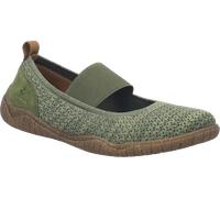 Ballerina JOSEF SEIBEL "Wynona 07", Damen, Gr. 39, grün, Leder, Textil, meliert, Schuhe Ballerina, Komfortschuh, Slipper mit Wechselfußbett, Weite G (=weit) (42487162-39) grün