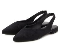 Ballerina LASCANA, Damen, Gr. 38, schwarz, Obermaterial: 100% Textilmaterial. Decksohle: 100% Lederimitat. Futter: 100% Lederimitat. Laufsohle: 100% Synthetik, Strukturmuster, unifarben, Basic, Schuhe