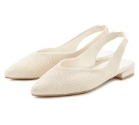 Ballerina LASCANA, Damen, Gr. 40, beige, Obermaterial: 100% Textilmaterial. Futter: 100% Lederimitat. Decksohle: 100% Lederimitat. Laufsohle: 100% Synthetik, unifarben, Strukturmuster, feminin, Schuhe