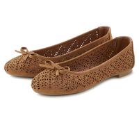 Ballerina LASCANA Gr. 36, braun (camelfarben) Damen Schuhe Ballerinas (54826950-36)