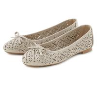 Ballerina LASCANA "Slip-On-Sneaker, Freizeitschuh, Slipper, Halbschuh", Damen, Gr. 38, beige, Obermaterial: 100% Lederimitat. Decksohle: 100% Lederimitat. Futter: 100% Lederimitat. Laufsohle: 100% Syn