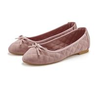 Ballerina LASCANA "Slipper, Schlüpfschuh", Damen, Gr. 37, rosa (rose), Obermaterial: 100% Lederimitat. Decksohle: 100% Textilmaterial. Futter: 100% Textilmaterial. Laufsohle: 100% Synthetik, unifarben