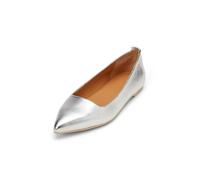 Ballerina MARC O'POLO "aus edlem Lammleder", Damen, Gr. 37, silber (m145), Obermaterial: 100% Leder, unifarben, Schuhe Ballerina (54140205-37) m145