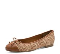 Ballerina MARCO TOZZI, Damen, Gr. 37, cognac kombiniert, Lederimitat, Synthetik, kontrastfarbene Details, Schuhe Ballerina, Schlupfschuh, Businesschuh in veganer Verarbeitung (28870264-37) cognac komb