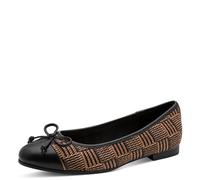 Ballerina MARCO TOZZI, Damen, Gr. 37, schwarz kombiniert, Lederimitat, Synthetik, kontrastfarbene Details, Schuhe Ballerina, Schlupfschuh, Businesschuh in veganer Verarbeitung (90411014-37) schwarz ko