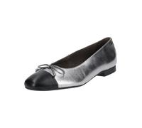 Ballerina PAUL GREEN "Paul Green Ballerinas Leder", Damen, Gr. 38,5, schwarz (silber, schwarz), Leder, Schuhe Ballerina (70446440-38,5) silber, schwarz