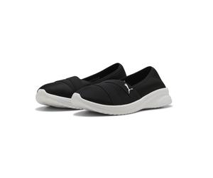 Ballerina PUMA "Adelina 2 Sneakers Damen", Damen, Gr. 35,5, schwarz-weiß (schwarz, weiß), Obermaterial: Textil. Futter: Textil. Innensohle: Textil. Laufsohle: Synthetik, Schuhe Ballerina (52557842-35,