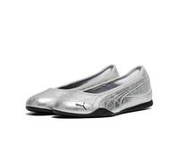 Ballerina PUMA "Catch Metallic Whisper Ballerinas Damen", Damen, Gr. 37, silber schwarz metallic, Obermaterial: Synthetik, Textil; Futter: Textil; Innensohle: Textil; Laufsohle: Gummi, Schuhe Ballerin