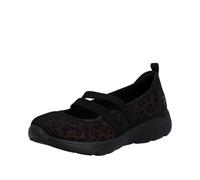 Ballerina RIEKER, Damen, Gr. 36, schwarz, Textil, Schuhe Ballerina, Slipper, Schlupfschuh mit Stretchbänder (20720715-36) schwarz