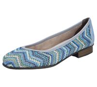 Ballerina RIEKER, Damen, Gr. 37, blau (blau multi), Bast, Lederimitat, klassisch, Schuhe, Slipper, Schlupfschuh, Pumps mit weicher Innensohle (41882122-37) blau multi