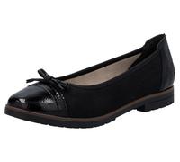 Ballerina RIEKER, Damen, Gr. 39, schwarz, Lacklederimitat, Lederimitat, unifarben, Schuhe Ballerina, Loafer, Schlupfschuh, Flats, Slipper, Businessschuh mit Schleifchen, Topseller (26062530-39)