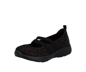 Ballerina RIEKER, Damen, Gr. 42, schwarz, Textil, Schuhe Ballerina, Slipper, Schlupfschuh mit Stretchbänder (20720715-42) schwarz