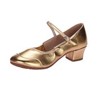 Ballerina-Schuhe mit kleinem Absatz, für Damen, bequem, schick, Ballerinas, quadratischer Absatz, runde Spitze, verstellbare Riemchen und Schnalle, rutschfeste Komfortsohle, elegante Ballerina, Tanz