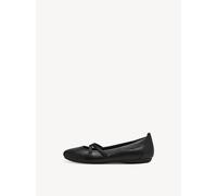 Ballerina TAMARIS "Caterina", Damen, Gr. 39 (5,5/6), schwarz, Lederimitat, Schuhe Ballerina, Flats, Festtagsmode, Slipper mit Gummizugriemchen, Topseller (895723-39)