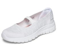 Ballerina SKECHERS "GRACEFUL", Damen, Gr. 35, weiß, Textil, Glitzer, Schuhe Ballerina, Freizeitschuh, Schlupfschuh, Slipper mit Stretch-Fit (15962652-35) weiß