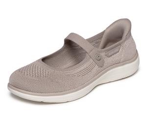 Ballerina SKECHERS "ON-THE-GO FLEX RADIANT-ESTEL", Damen, Gr. 42, beige (taupe), Textil, Schuhe Ballerina, Freizeitschuh, Schlupfschuh mit Handsfree Slip-Ins Funktion (92251523-42) taupe