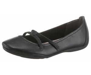 Ballerina TAMARIS "Caterina", Damen, Gr. 37 (4,5), schwarz, Lederimitat, Schuhe Ballerina, Flats, Festtagsmode, Slipper mit Gummizugriemchen, Topseller (895723-37) schwarz