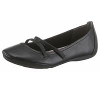 Ballerina TAMARIS "Caterina", Damen, Gr. 38 (5), schwarz, Lederimitat, Schuhe Ballerina, Flats, Festtagsmode, Slipper mit Gummizugriemchen, Topseller (895723-38)