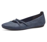 Ballerina TAMARIS "Caterina", Damen, Gr. 39 (5,5/6), blau (navy), Lederimitat, Schuhe Ballerina, Flats, Festtagsmode, Slipper mit Gummizugriemchen (40642853-39) navy
