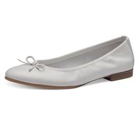 Ballerina TAMARIS, Damen, Gr. 37 (4,5), weiß, Leder, unifarben, Schuhe Ballerina, Flats, Slipper, Businessschuh mit dekorativer Schleife (887087-37) weiß