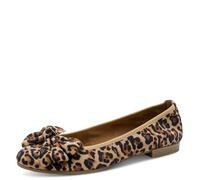 Ballerina TAMARIS, Damen, Gr. 37, leoprint, Ziegenveloursleder, Schuhe Ballerina, Blockabsatz, Businessschuh, Schlupfschuh hat eine schmale Form (58908355-37) leoprint